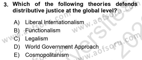 International Organization And Global Governance Dersi 2021 - 2022 Yılı (Vize) Ara Sınav Soruları 3. Soru