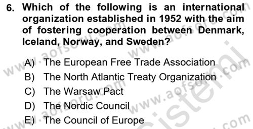 International Organization And Global Governance Dersi 2021 - 2022 Yılı (Vize) Ara Sınav Soruları 6. Soru