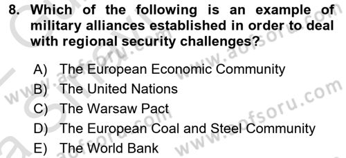International Organization And Global Governance Dersi 2021 - 2022 Yılı (Vize) Ara Sınav Soruları 8. Soru