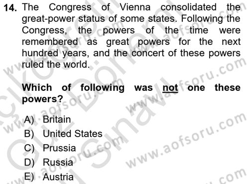 International Organization And Global Governance Dersi 2021 - 2022 Yılı (Final) Dönem Sonu Sınav Soruları 14. Soru
