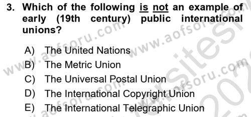 International Organization And Global Governance Dersi 2021 - 2022 Yılı Yaz Okulu Sınav Soruları 3. Soru