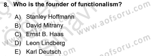 International Organization And Global Governance Dersi 2021 - 2022 Yılı Yaz Okulu Sınav Soruları 8. Soru