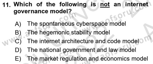 International Organization And Global Governance Dersi 2022 - 2023 Yılı (Vize) Ara Sınav Soruları 11. Soru