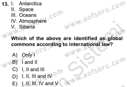 International Organization And Global Governance Dersi 2022 - 2023 Yılı (Vize) Ara Sınav Soruları 13. Soru