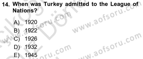International Organization And Global Governance Dersi 2022 - 2023 Yılı (Vize) Ara Sınav Soruları 14. Soru