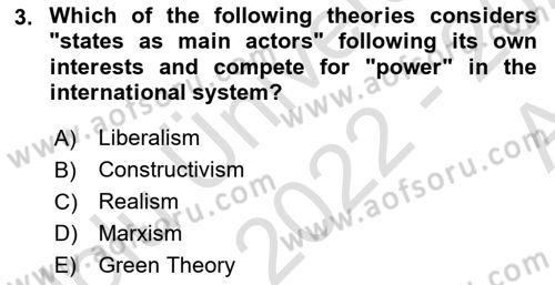 International Organization And Global Governance Dersi 2022 - 2023 Yılı (Vize) Ara Sınav Soruları 3. Soru