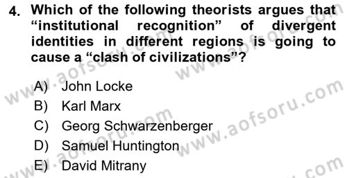 International Organization And Global Governance Dersi 2022 - 2023 Yılı (Vize) Ara Sınav Soruları 4. Soru