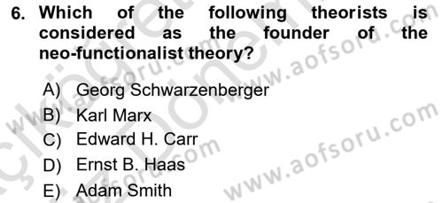 International Organization And Global Governance Dersi 2022 - 2023 Yılı (Vize) Ara Sınav Soruları 6. Soru