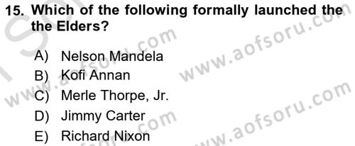 International Organization And Global Governance Dersi 2022 - 2023 Yılı (Final) Dönem Sonu Sınav Soruları 15. Soru