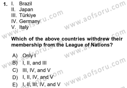 International Organization And Global Governance Dersi 2022 - 2023 Yılı Yaz Okulu Sınav Soruları 1. Soru