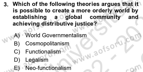International Organization And Global Governance Dersi 2022 - 2023 Yılı Yaz Okulu Sınav Soruları 3. Soru