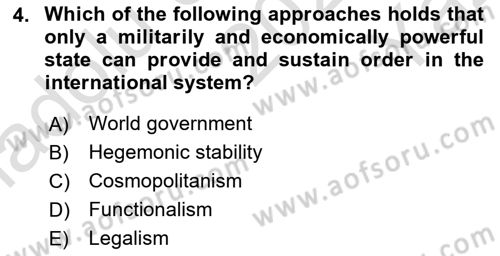 International Organization And Global Governance Dersi 2022 - 2023 Yılı Yaz Okulu Sınav Soruları 4. Soru