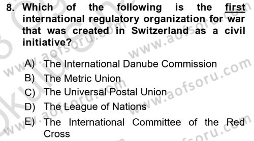 International Organization And Global Governance Dersi 2022 - 2023 Yılı Yaz Okulu Sınav Soruları 8. Soru