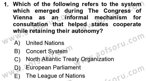 International Organization And Global Governance Dersi 2023 - 2024 Yılı (Vize) Ara Sınav Soruları 1. Soru