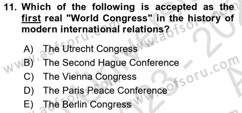 International Organization And Global Governance Dersi 2023 - 2024 Yılı (Vize) Ara Sınav Soruları 11. Soru