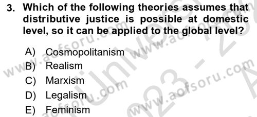 International Organization And Global Governance Dersi 2023 - 2024 Yılı (Vize) Ara Sınav Soruları 3. Soru
