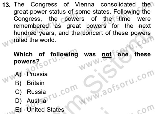 International Organization And Global Governance Dersi 2023 - 2024 Yılı (Final) Dönem Sonu Sınav Soruları 13. Soru