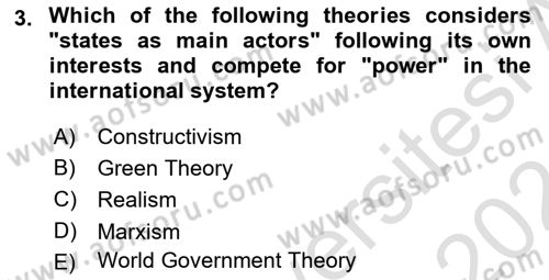 International Organization And Global Governance Dersi 2023 - 2024 Yılı (Final) Dönem Sonu Sınav Soruları 3. Soru