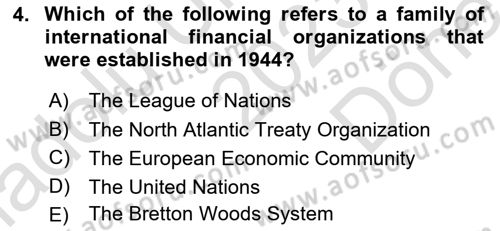 International Organization And Global Governance Dersi 2023 - 2024 Yılı (Final) Dönem Sonu Sınav Soruları 4. Soru