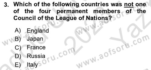 International Organization And Global Governance Dersi 2023 - 2024 Yılı Yaz Okulu Sınav Soruları 3. Soru