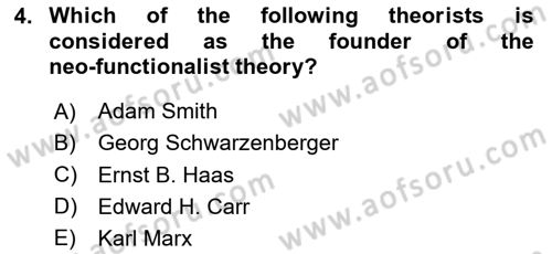 International Organization And Global Governance Dersi 2023 - 2024 Yılı Yaz Okulu Sınav Soruları 4. Soru