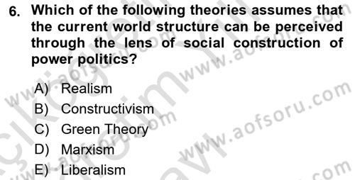 International Organization And Global Governance Dersi 2023 - 2024 Yılı Yaz Okulu Sınav Soruları 6. Soru