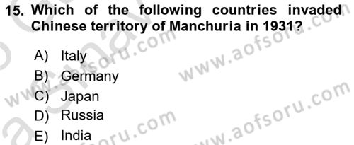 International Organization And Global Governance Dersi 2024 - 2025 Yılı (Vize) Ara Sınav Soruları 15. Soru