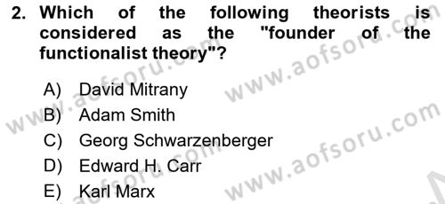 International Organization And Global Governance Dersi 2024 - 2025 Yılı (Vize) Ara Sınav Soruları 2. Soru