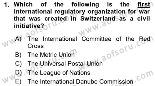 International Organization And Global Governance Dersi 2024 - 2025 Yılı (Final) Dönem Sonu Sınav Soruları 1. Soru