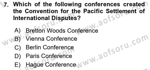 International Organization And Global Governance Dersi 2024 - 2025 Yılı (Final) Dönem Sonu Sınav Soruları 7. Soru