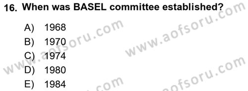 Regional Organizations Dersi 2021 - 2022 Yılı (Final) Dönem Sonu Sınav Soruları 16. Soru