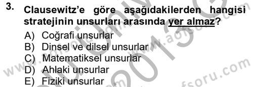 Strateji ve Güvenlik Dersi Ara Sınavı Deneme Sınav Soruları 3. Soru