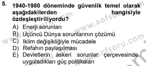 Strateji ve Güvenlik Dersi 2012 - 2013 Yılı (Vize) Ara Sınav Soruları 5. Soru