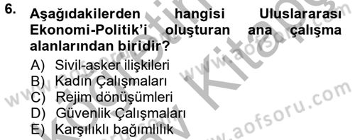 Strateji ve Güvenlik Dersi 2012 - 2013 Yılı (Vize) Ara Sınav Soruları 6. Soru