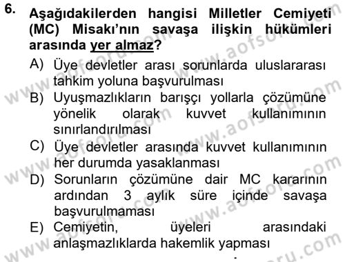 Strateji ve Güvenlik Dersi 2012 - 2013 Yılı (Final) Dönem Sonu Sınav Soruları 6. Soru