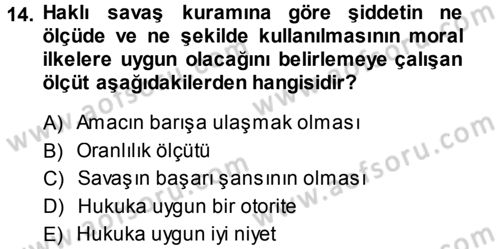 Strateji ve Güvenlik Dersi 2013 - 2014 Yılı (Vize) Ara Sınav Soruları 14. Soru