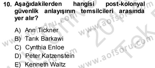 Strateji ve Güvenlik Dersi 2013 - 2014 Yılı Tek Ders Sınav Soruları 10. Soru