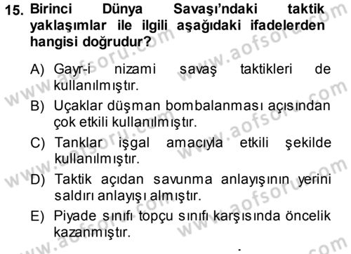 Strateji ve Güvenlik Dersi 2014 - 2015 Yılı (Vize) Ara Sınavı 15. Soru