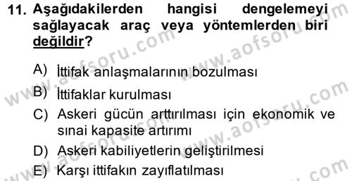 Strateji ve Güvenlik Dersi 2014 - 2015 Yılı (Final) Dönem Sonu Sınav Soruları 11. Soru