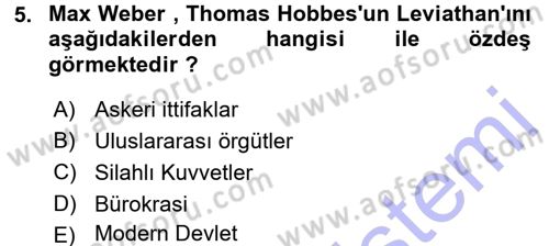 Strateji ve Güvenlik Dersi 2015 - 2016 Yılı (Final) Dönem Sonu Sınav Soruları 5. Soru