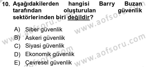 Strateji ve Güvenlik Dersi 2016 - 2017 Yılı 3 Ders Sınav Soruları 10. Soru