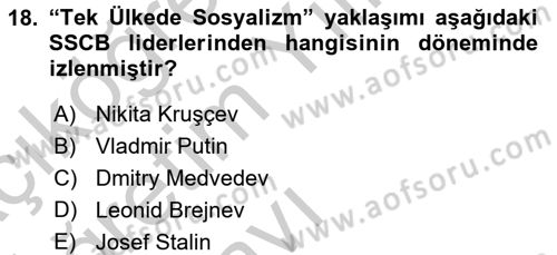 Strateji ve Güvenlik Dersi 2016 - 2017 Yılı 3 Ders Sınav Soruları 18. Soru