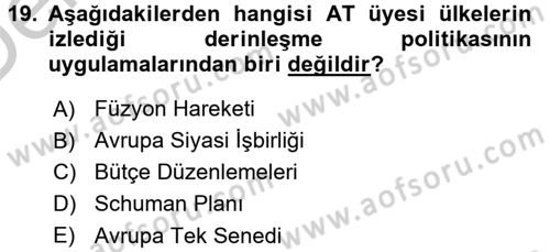 Strateji ve Güvenlik Dersi 2016 - 2017 Yılı 3 Ders Sınav Soruları 19. Soru