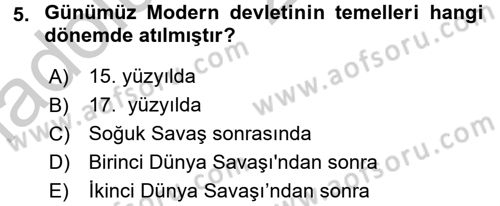 Strateji ve Güvenlik Dersi 2016 - 2017 Yılı 3 Ders Sınav Soruları 5. Soru