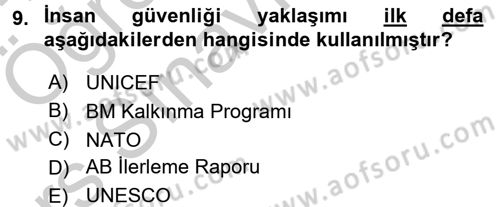 Strateji ve Güvenlik Dersi 2016 - 2017 Yılı 3 Ders Sınav Soruları 9. Soru