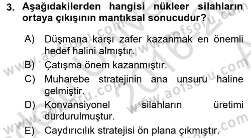 Strateji ve Güvenlik Dersi Ara Sınavı Deneme Sınav Soruları 3. Soru