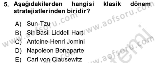 Strateji ve Güvenlik Dersi 2016 - 2017 Yılı (Vize) Ara Sınav Soruları 5. Soru