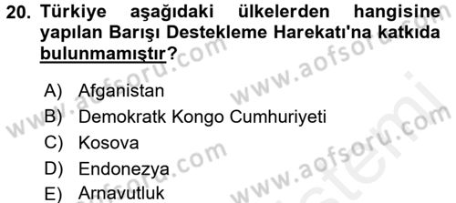 Strateji ve Güvenlik Dersi 2016 - 2017 Yılı (Final) Dönem Sonu Sınav Soruları 20. Soru