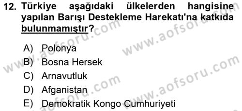 Strateji ve Güvenlik Dersi 2017 - 2018 Yılı 3 Ders Sınav Soruları 12. Soru