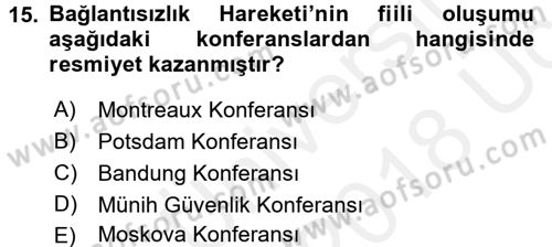 Strateji ve Güvenlik Dersi 2017 - 2018 Yılı 3 Ders Sınav Soruları 15. Soru